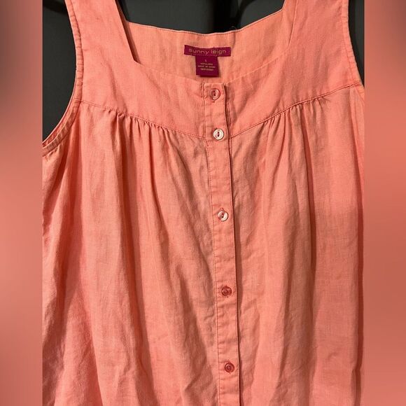 Sunny Leigh 100% Linen Button Front Dress - Size Large - Picture 4 of 7